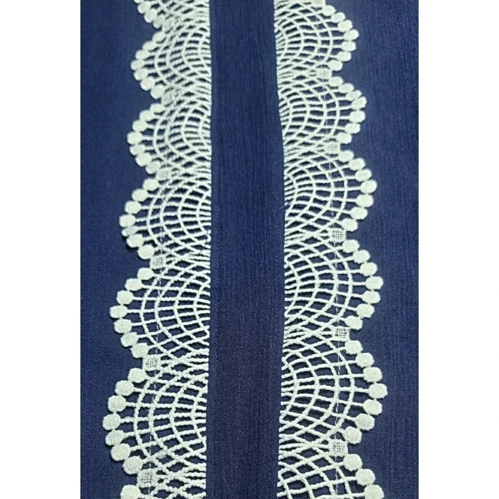Westport Navy Scalloped Design Spaghetti Strap Dress Size Large - Picture 4 of 7